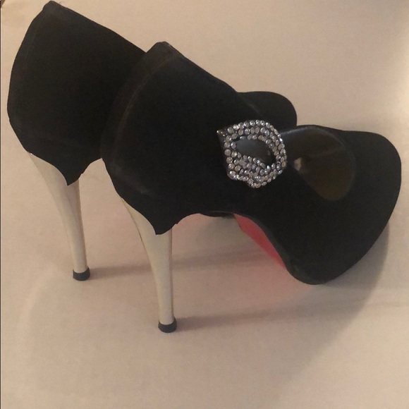 Velvet fabric heels shoes - Picture 7 of 12